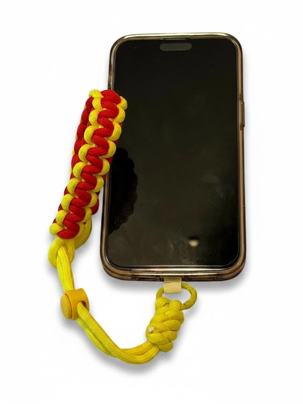 Paracord Phone Wristlet Lanyard | Adjustable Phone Strap Red Yellow, NWOT